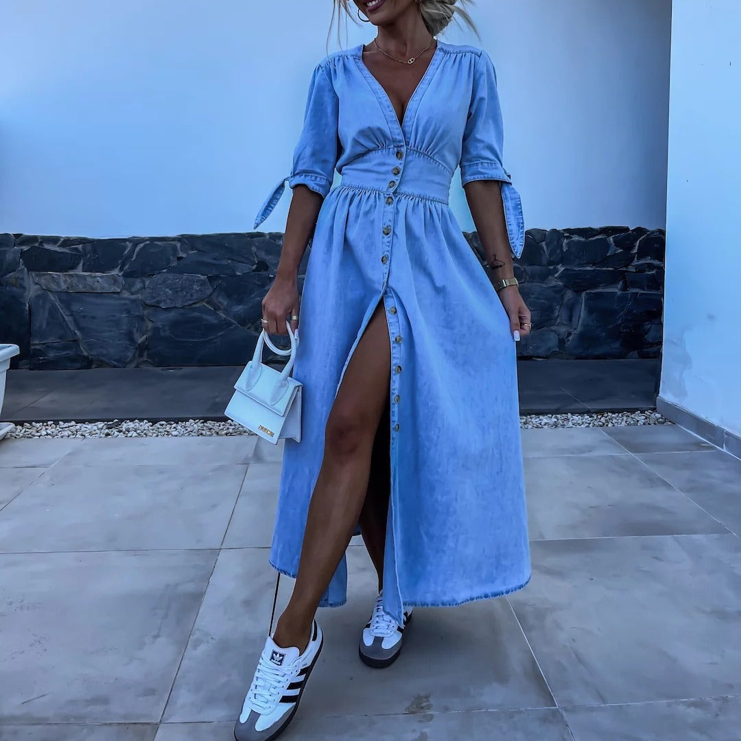 Miriam | denim maxi-jurk